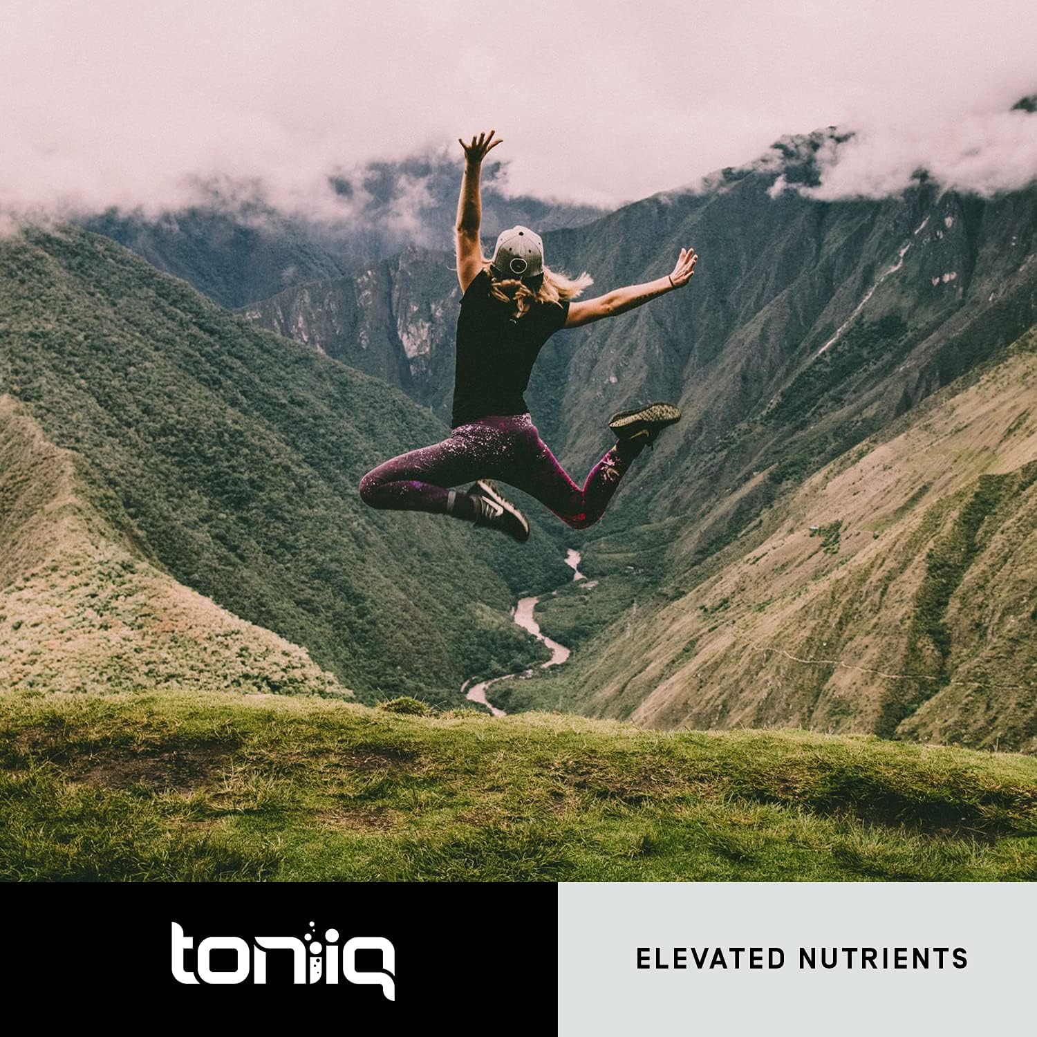 Toniiq Quercetin capsules health supplement display.