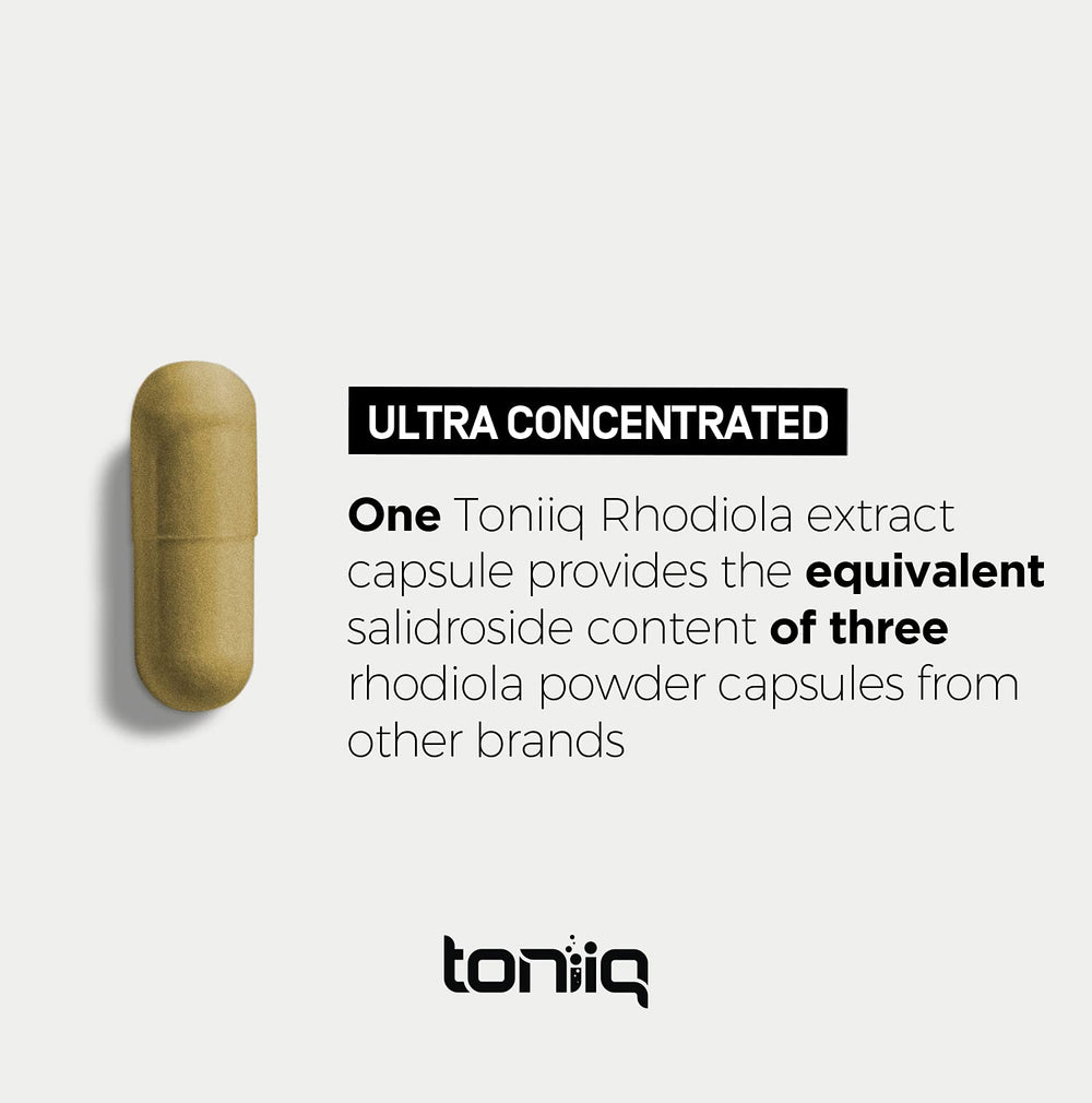 Toniiq Rhodiola serving scoop illustrating easy daily dosage.