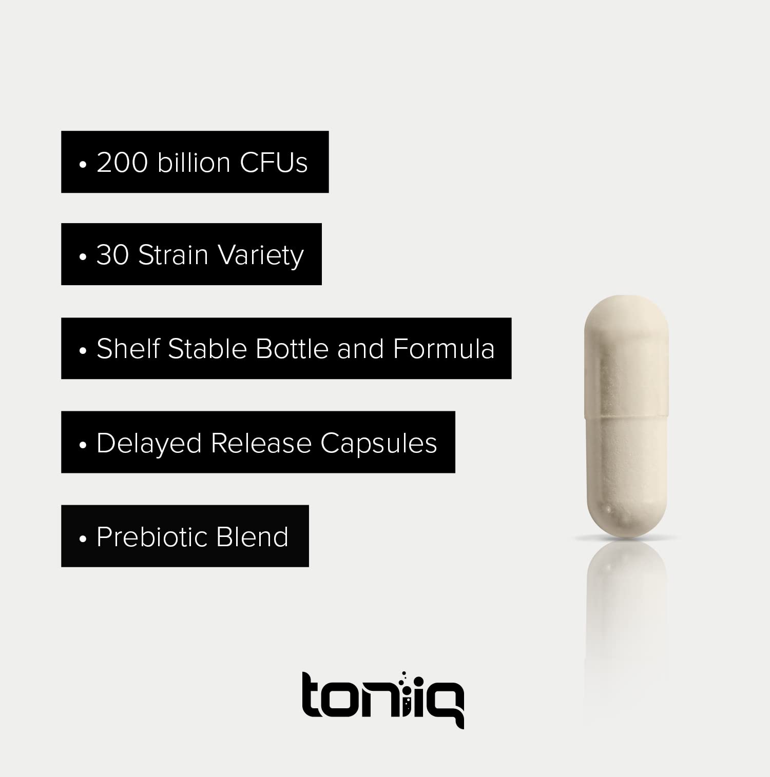 Toniiq shelf-stable packaging shown for reliable storage and extended freshness.