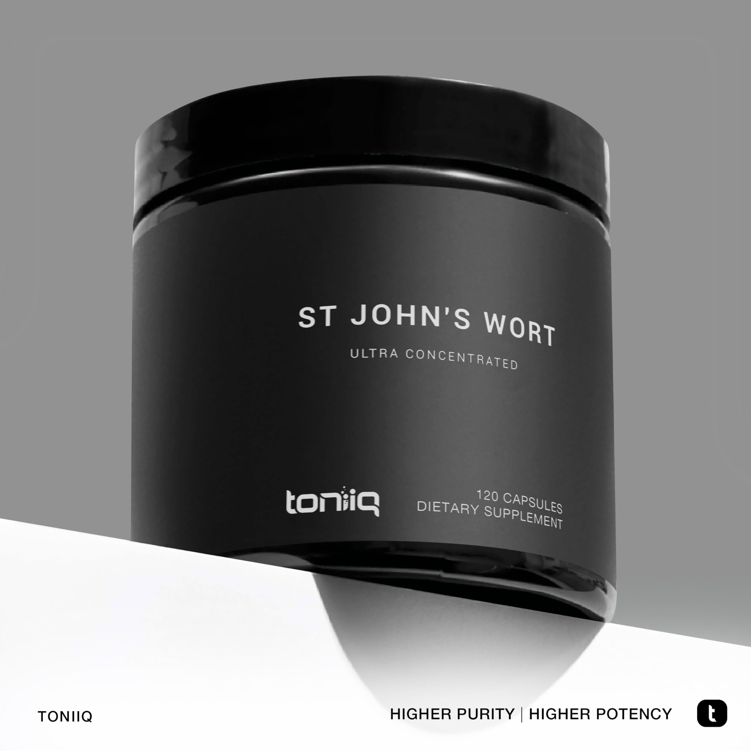Toniiq supplement label closeup highlights 4:1 extract and purity.