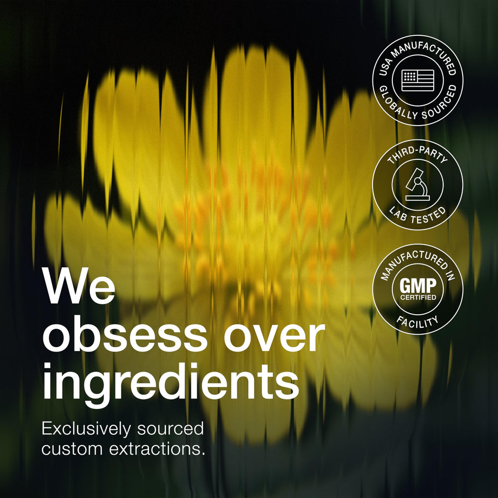 Toniiq Tribulus capsules arranged with glass of water, on-the-go wellness.