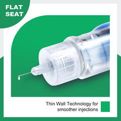TonmiCare needle tip close-up showcases thin-wall, comfortable injection experience.