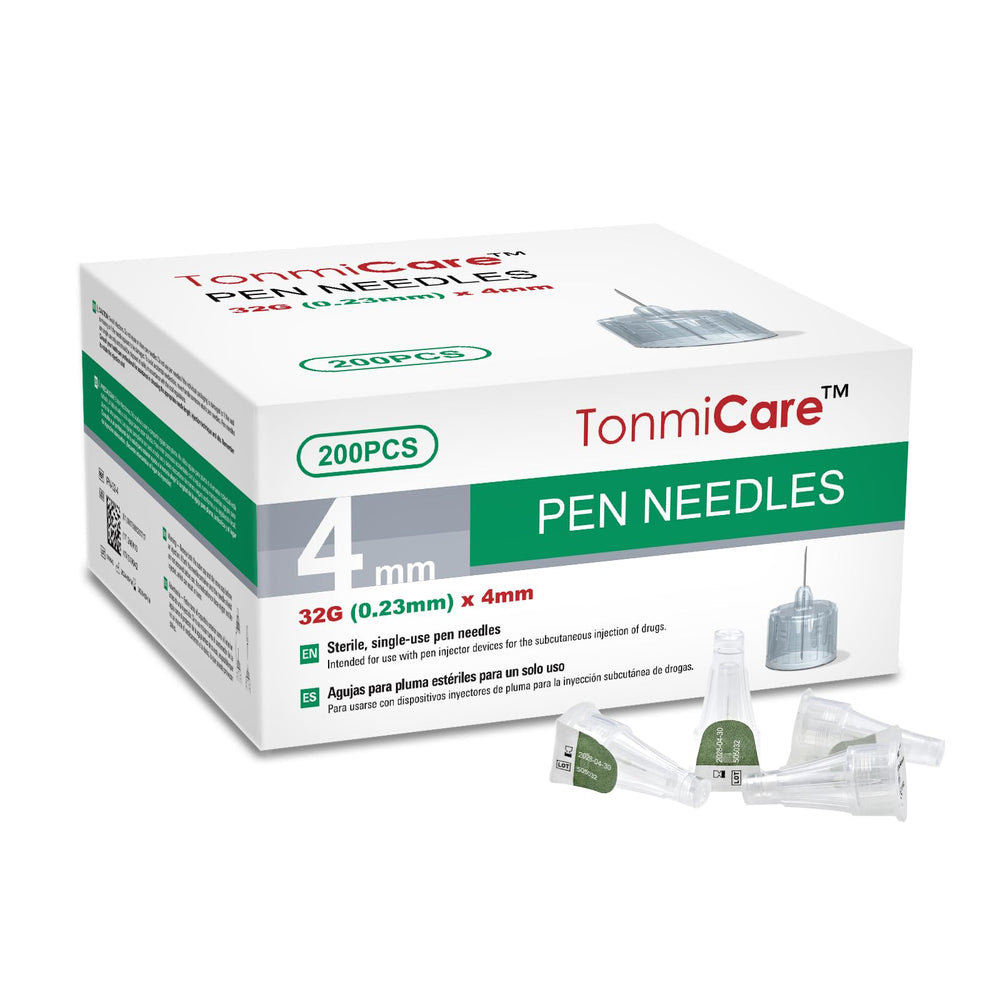 TonmiCare pen needles box image shows ultra-fine design for smoother injections.