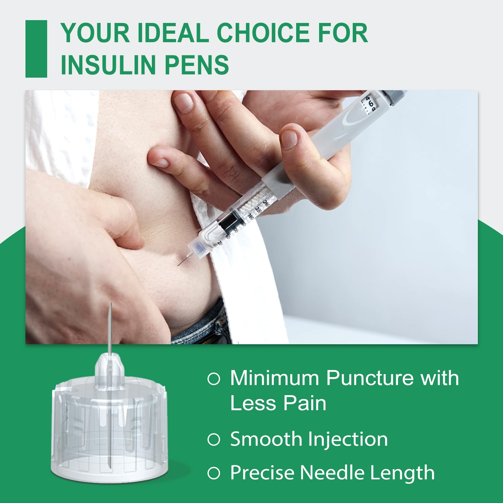 TonmiCare pen needles packaging highlights sterile, ready-to-use units.