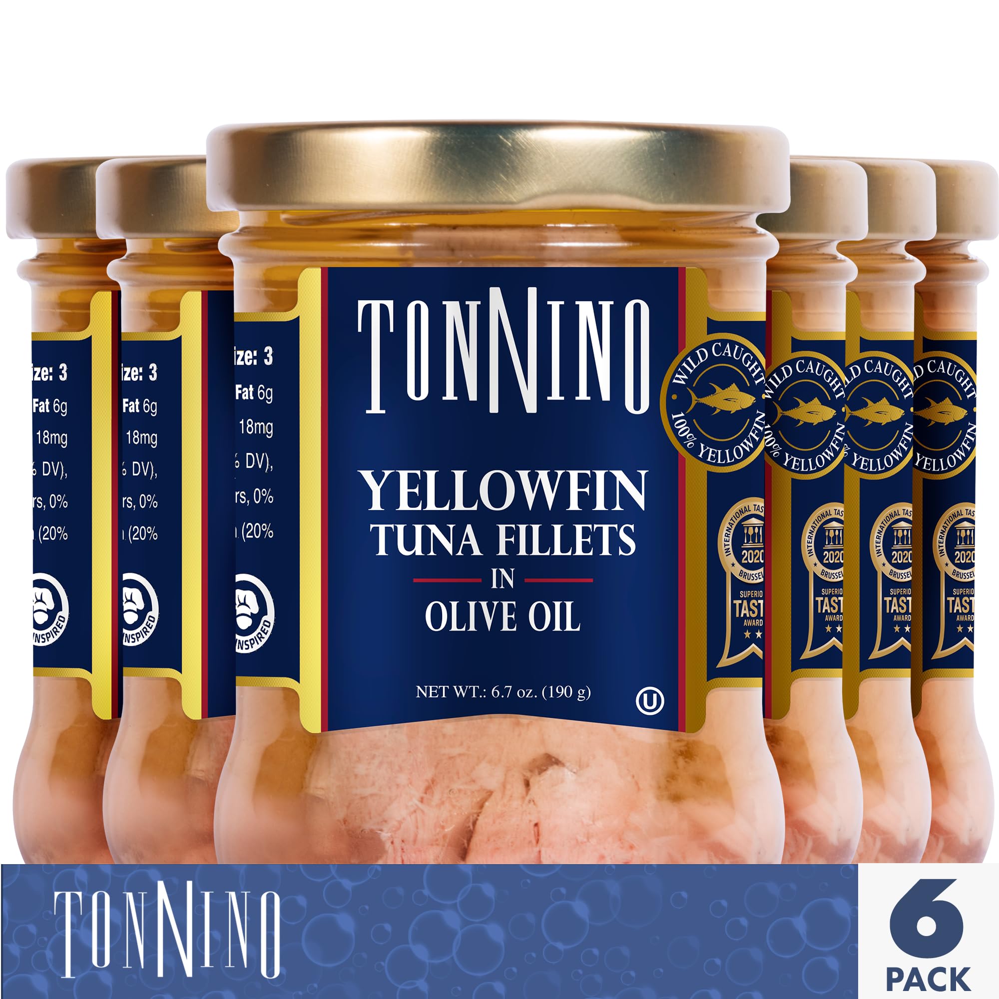 Tonnino tuna salad bowl with olive oil accent for lunch.