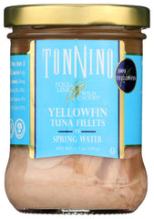 Tonnino tuna in spring water can viewed from front for clean taste and convenience