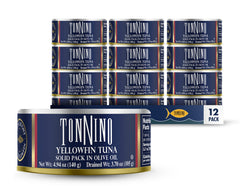 Tonnino yellowfin tuna in olive oil pack for pantry-ready meals.