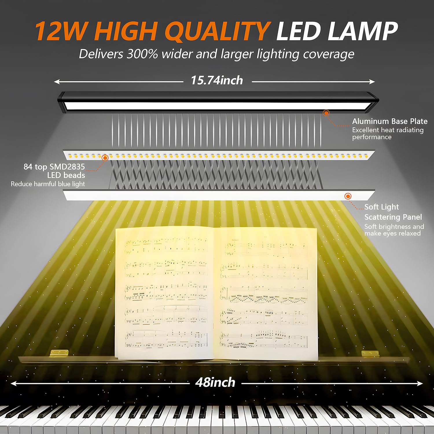 TonyEst piano light auto off timer helps manage practice sessions.