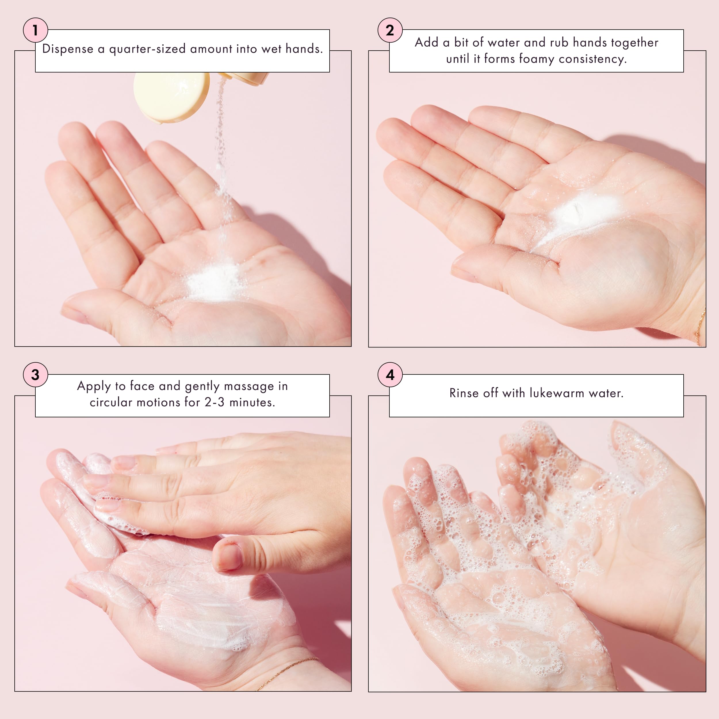 TONYMOLY Rinsing action shown for a refreshing cleanse.