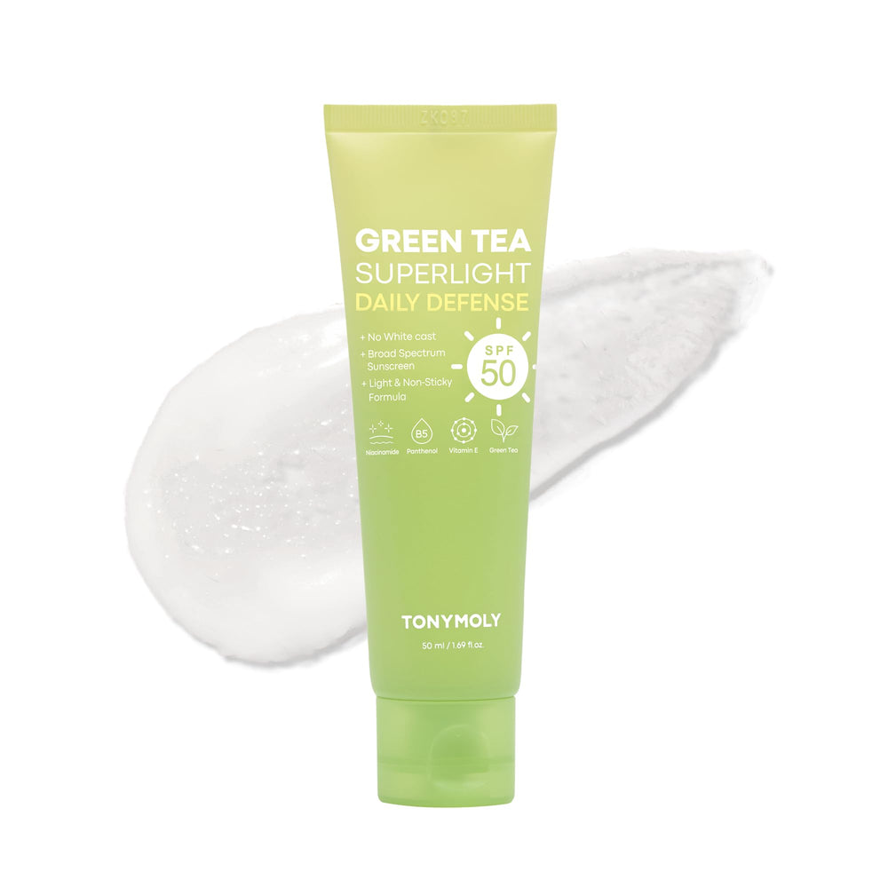 TONYMOLY Green Tea sunscreen bottle front showing lightweight protection