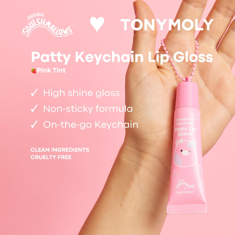TONYMOLY Keychain attachment keeps gloss ready for quick touch-ups.