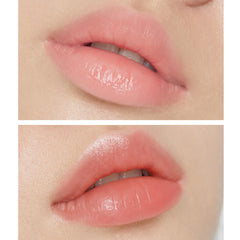 TONYMOLY Petit Bunny Lip Gloss Peach texture closeup highlighting lightweight, non-sticky feel