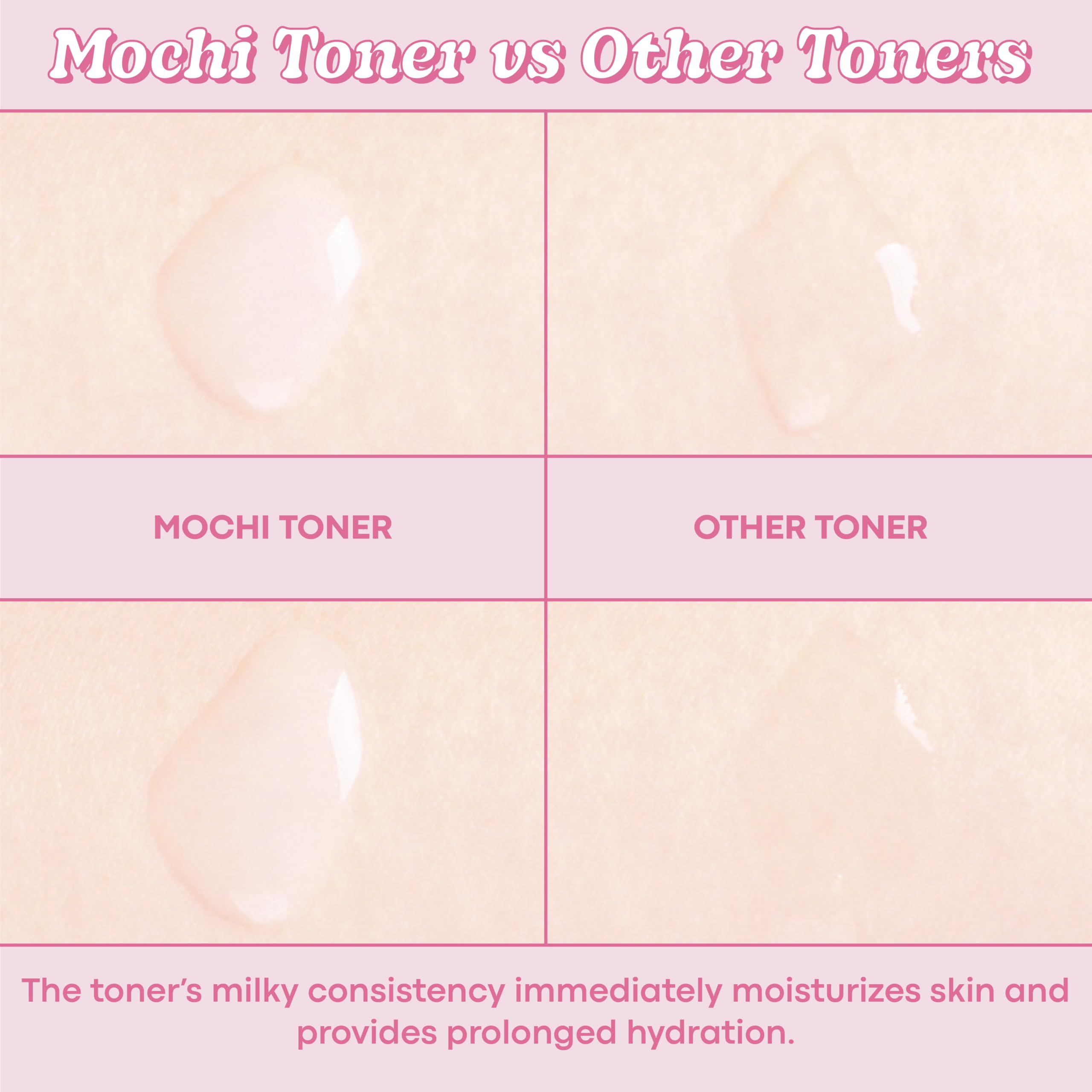 TONYMOLY Wonder Ceramide Mochi Milky Toner texture close-up showing milky hydration for glow.