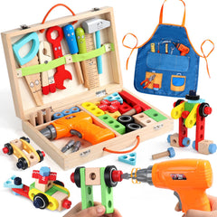 Tonze kids tool set drill in action promoting fine motor skills.