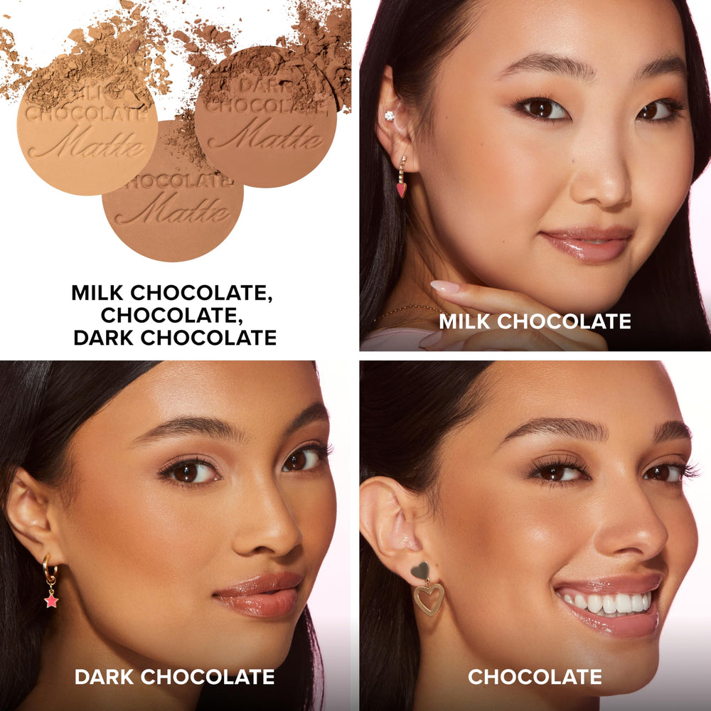 Too Faced Chocolate Soleil application brush demonstrates easy, buildable coverage.