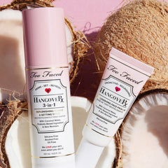 Too Faced Hangover setting spray mist on the face to help makeup last longer