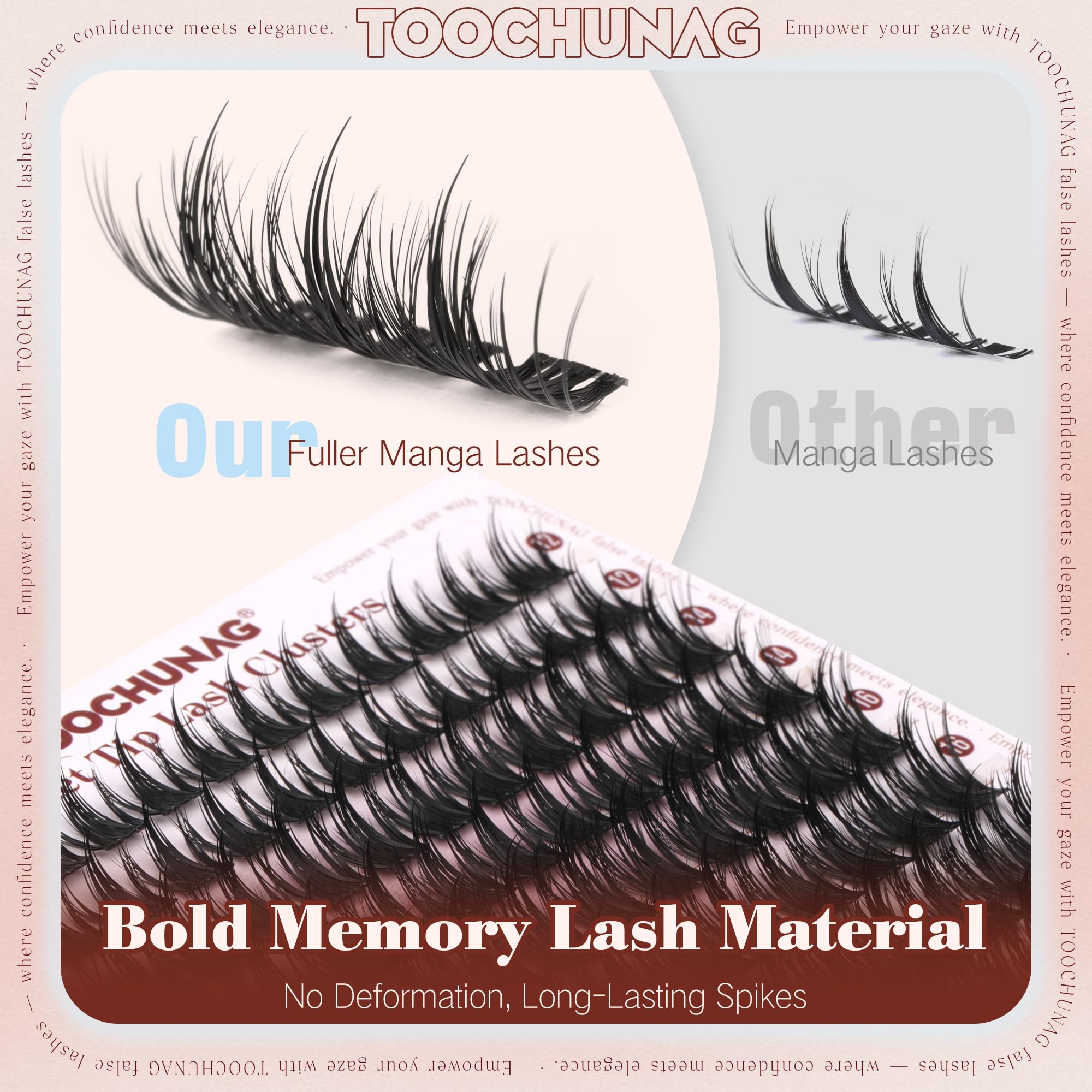 TOOCHUNAG 12-20mm lash clusters versatile looks for day to night