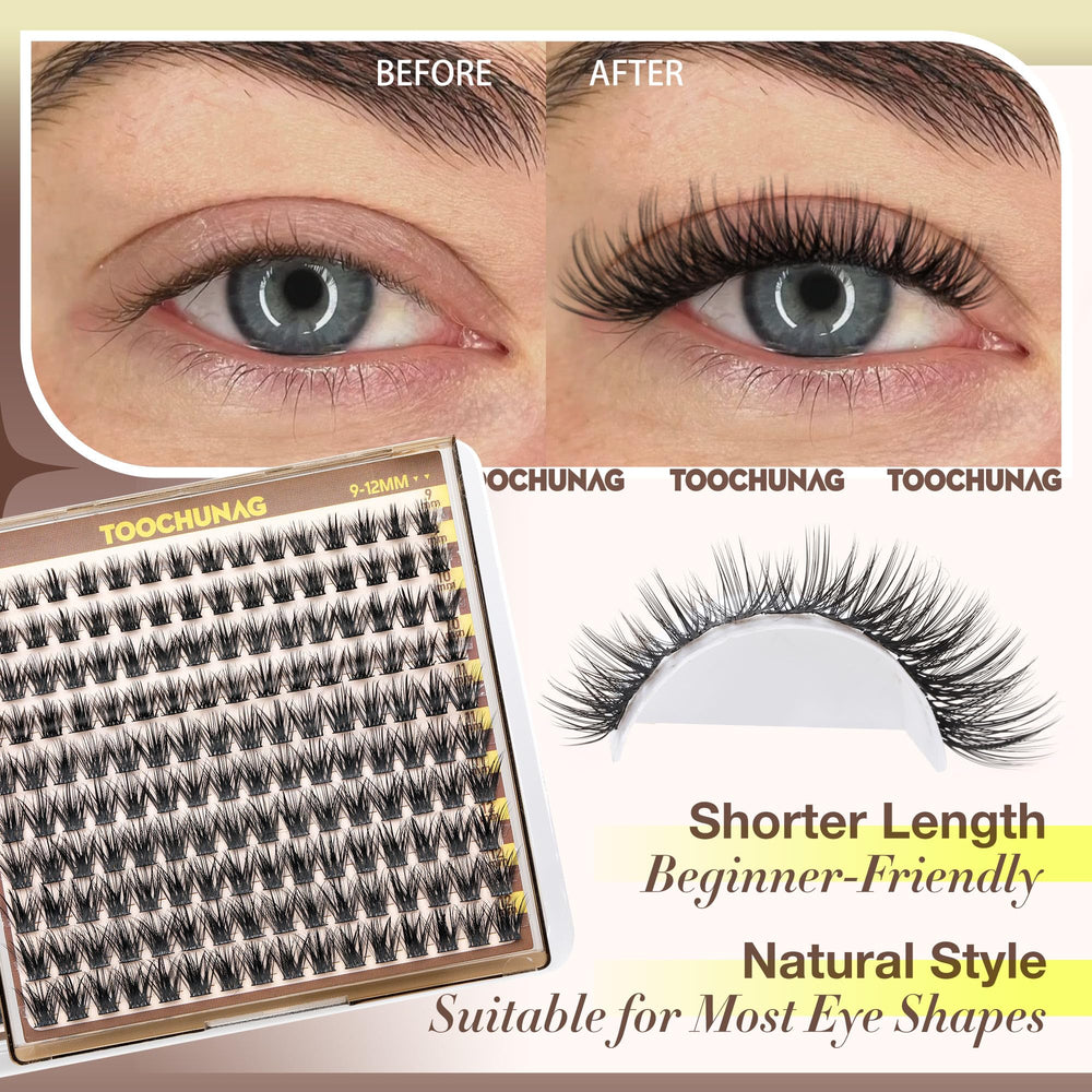 TOOCHUNAG 160pcs lash clusters bundle highlights reusable, affordable extensions.