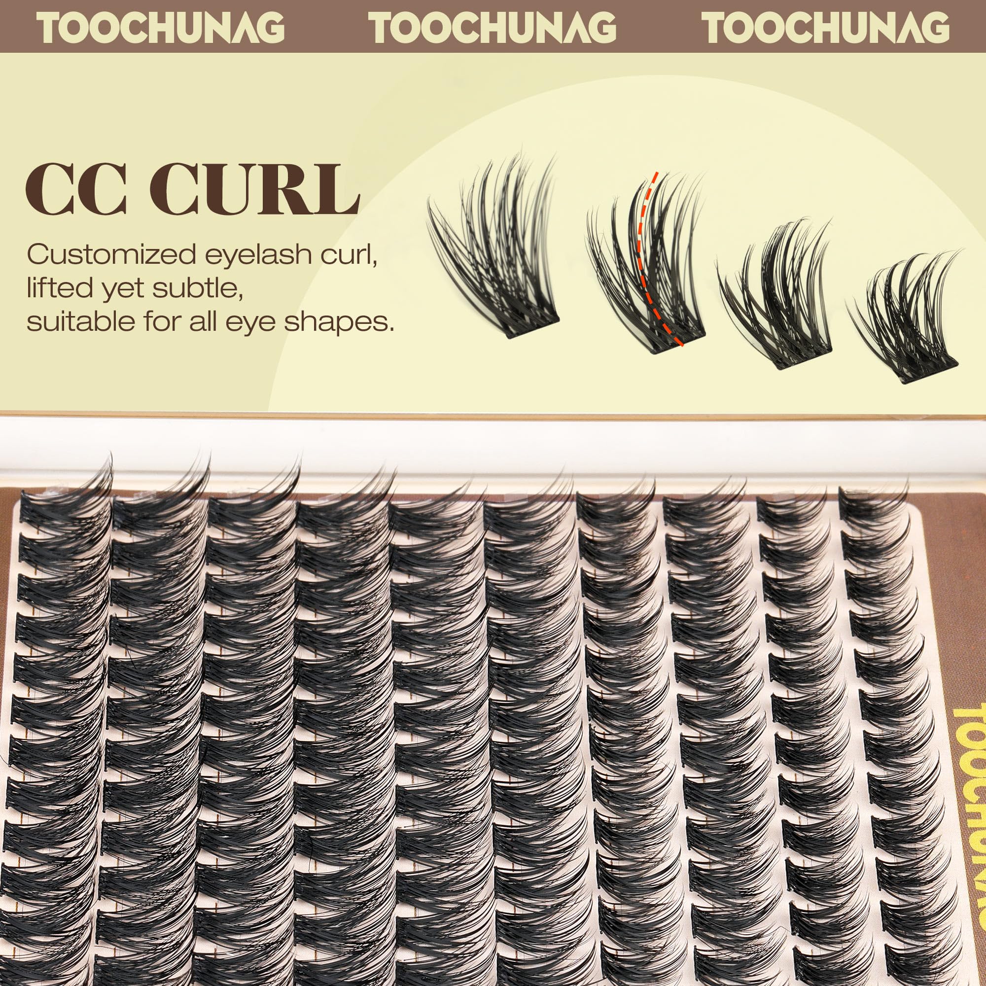 TOOCHUNAG reusable soft-fiber lash clusters for multiple wears and value.