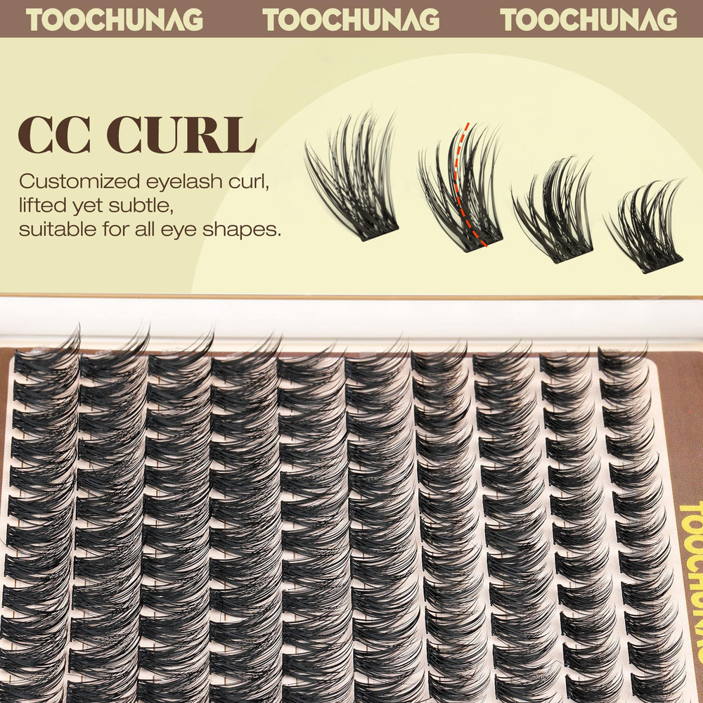 TOOCHUNAG reusable soft-fiber lash clusters for multiple wears and value.