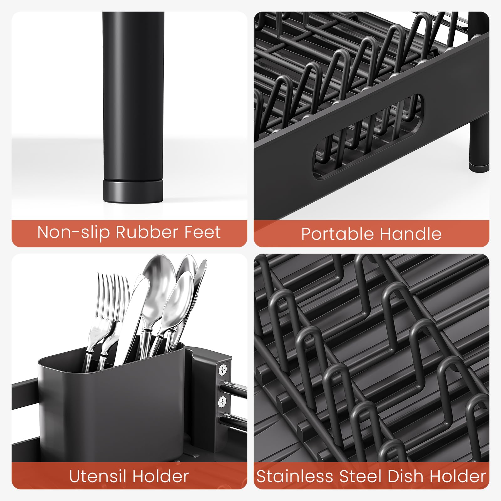 TOOLF extendable rack folds compactly for small kitchens.