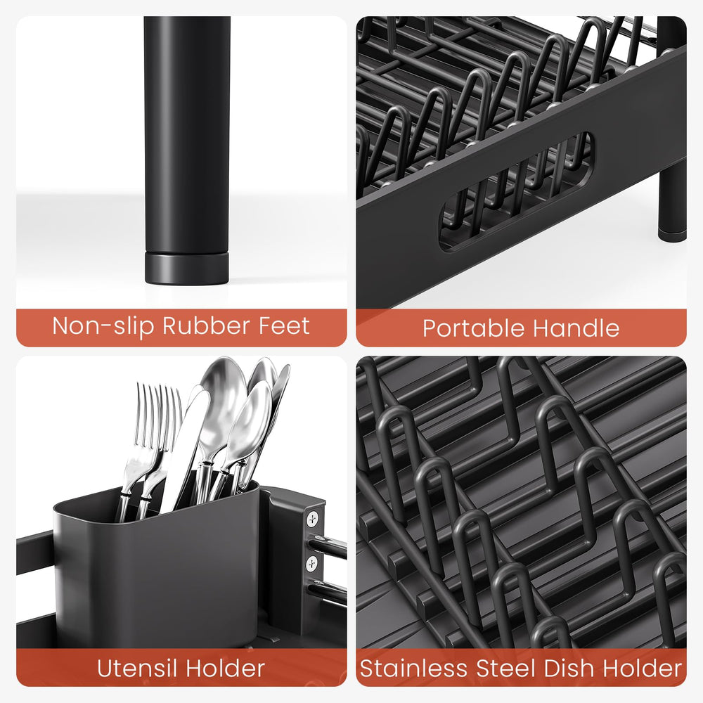 TOOLF extendable rack folds compactly for small kitchens.