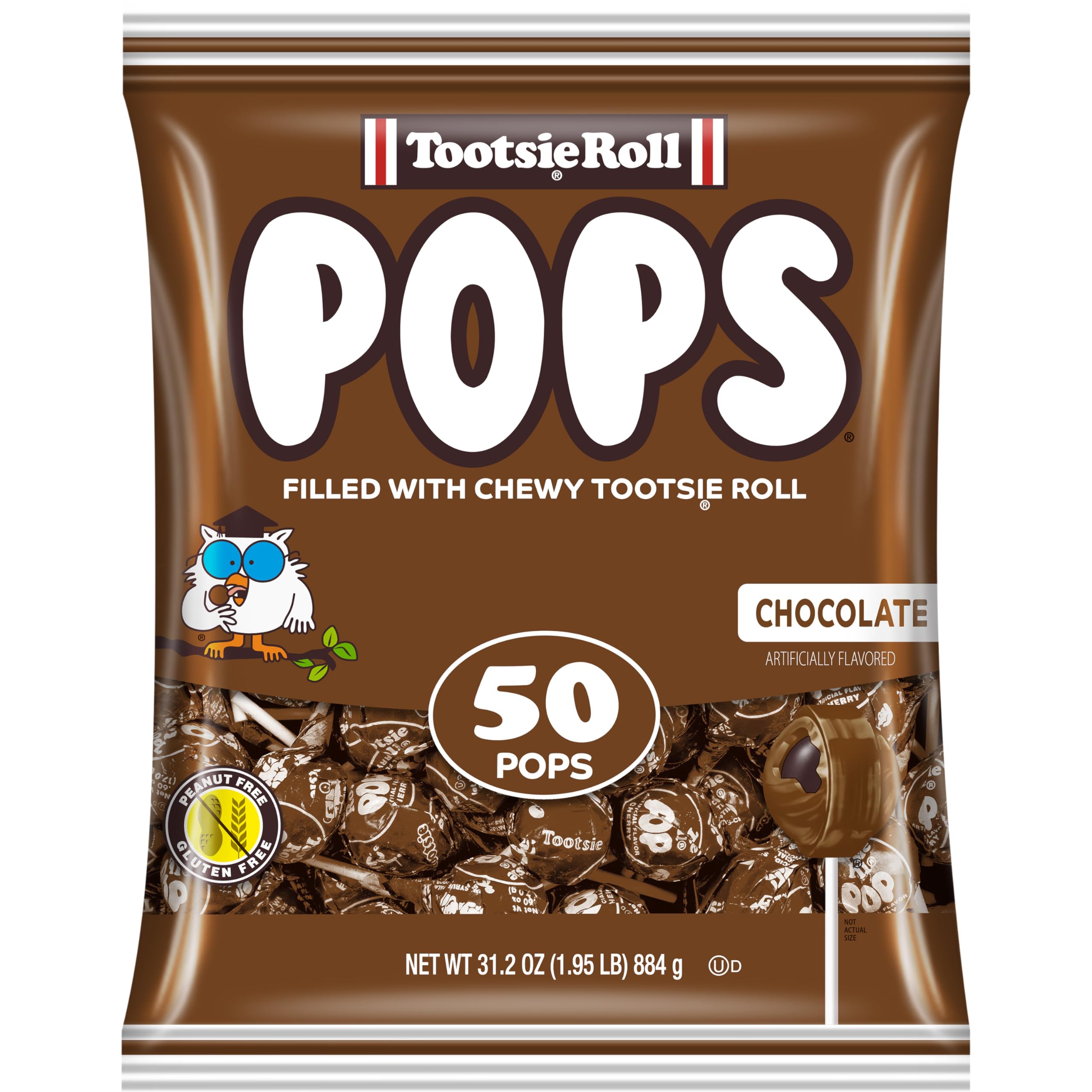 Tootsie Pops chocolate shell bag shown for sharing at gatherings