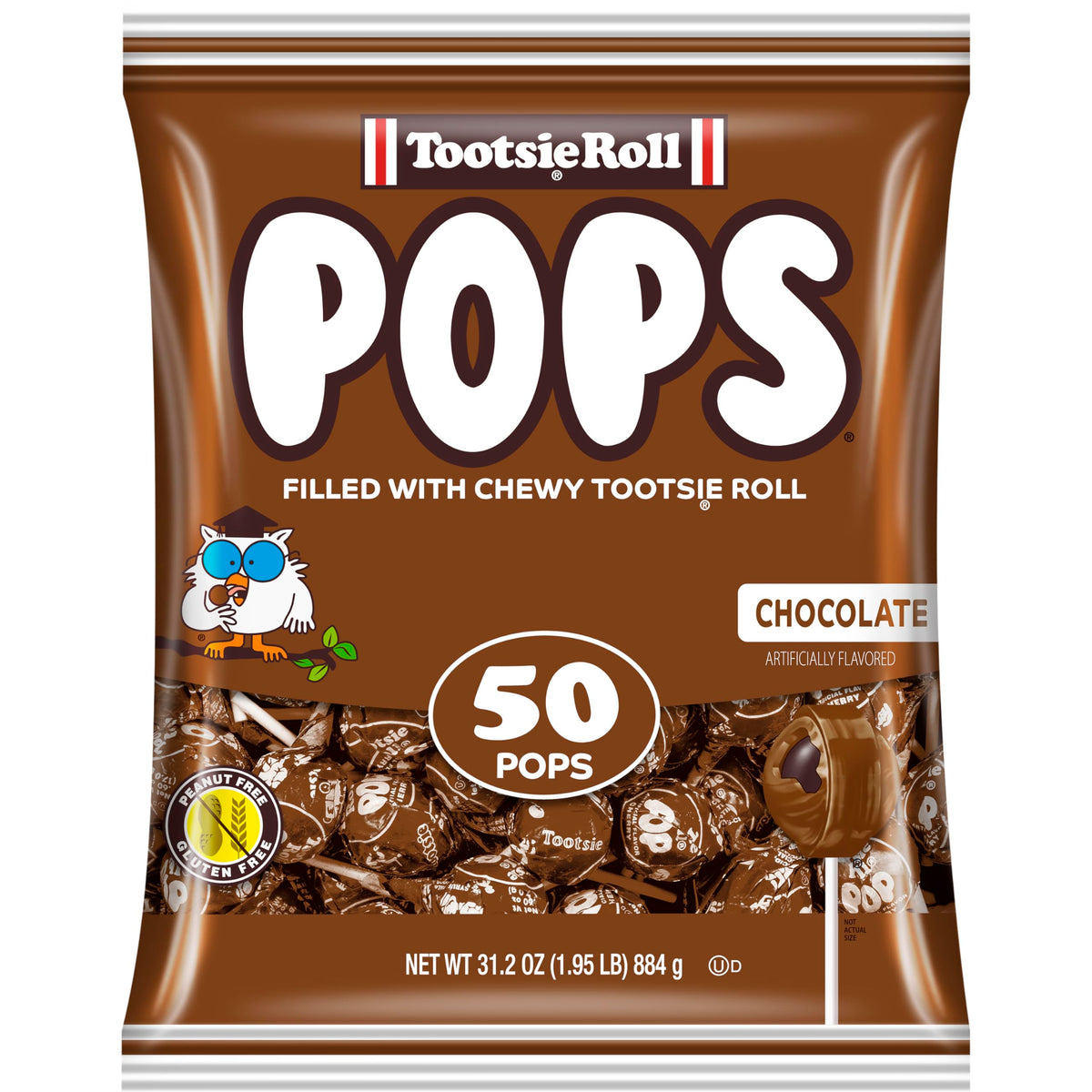 Tootsie Pops chocolate shell bag shown for sharing at gatherings