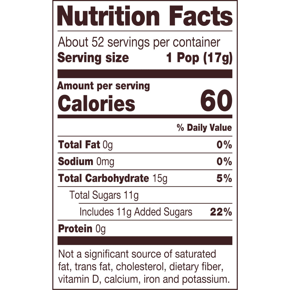 Tootsie Pops peanut-free and gluten-free label supports allergy-conscious snacking.