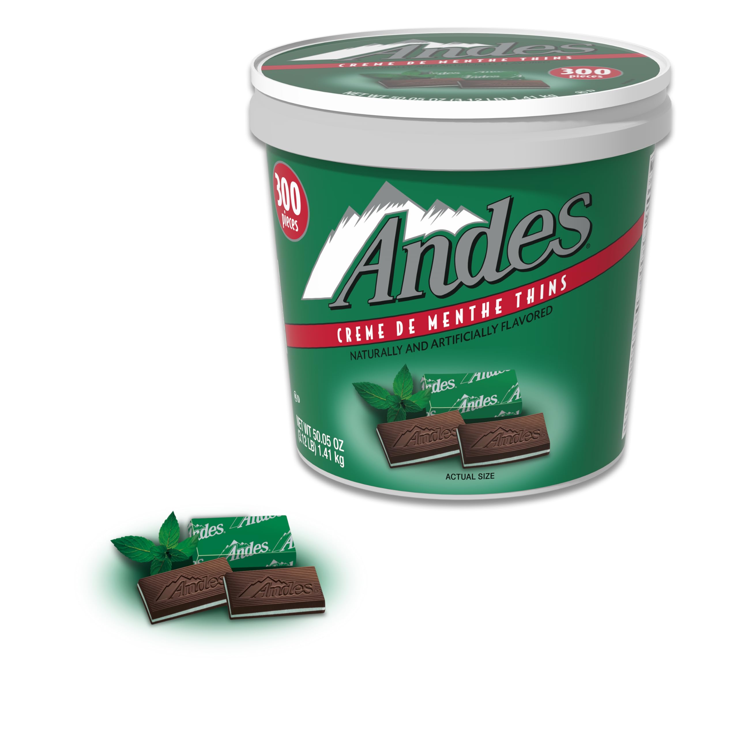 Tootsie Roll Andes Creme de Menthe Thin Mints rectangle candy, ideal after-dinner treat.