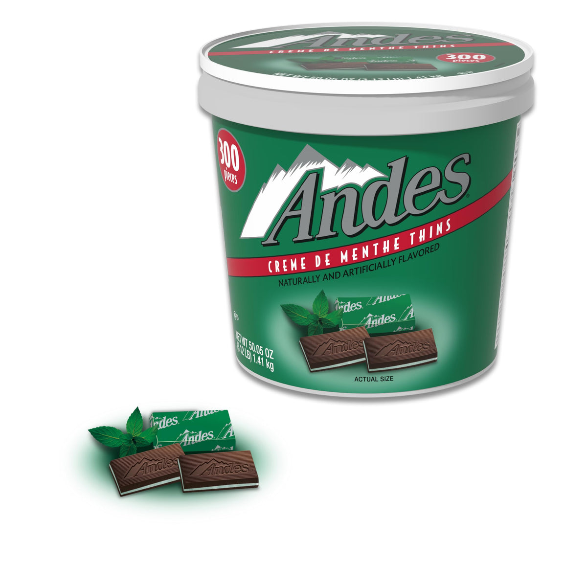 Tootsie Roll Andes Creme de Menthe Thin Mints rectangle candy, ideal after-dinner treat.