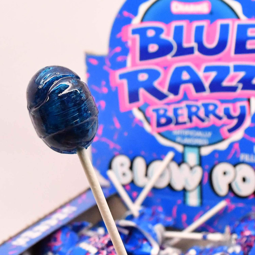 Tootsie Roll Charms Blow Pops, individually wrapped for freshness.