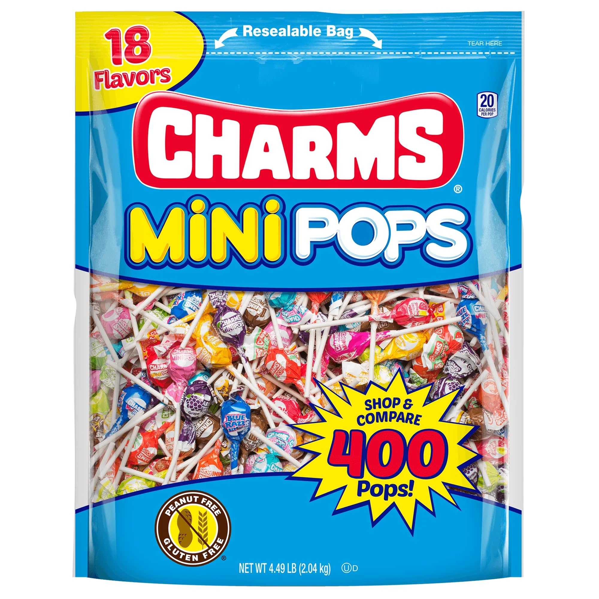 Charms Mini Pops Watermelon flavor by Tootsie Roll, perfect for on-the-go snacking.