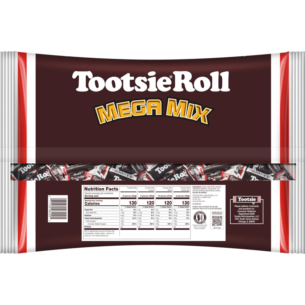 Tootsie Roll Mega Mix variety shapes showcased for tasting and gifting.