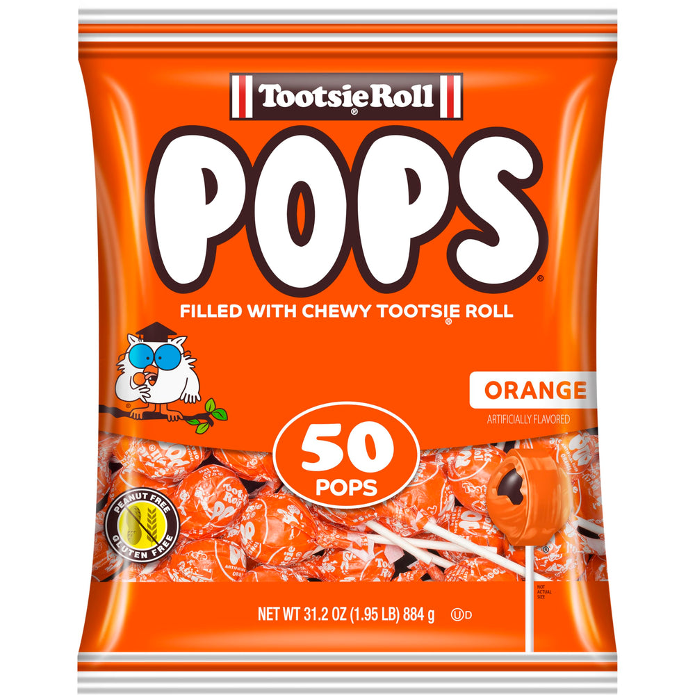 Tootsie Roll Pops orange-shell showcasing bright candy coating for party snacking