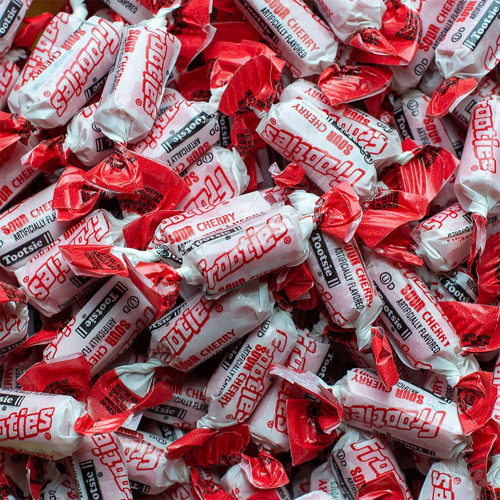 Close-up of Tootsie Roll Sour Frooties chewy texture.