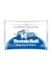 Tootsie Roll Vanilla Midgees bag, chewy vanilla candy for seasonal snacking.