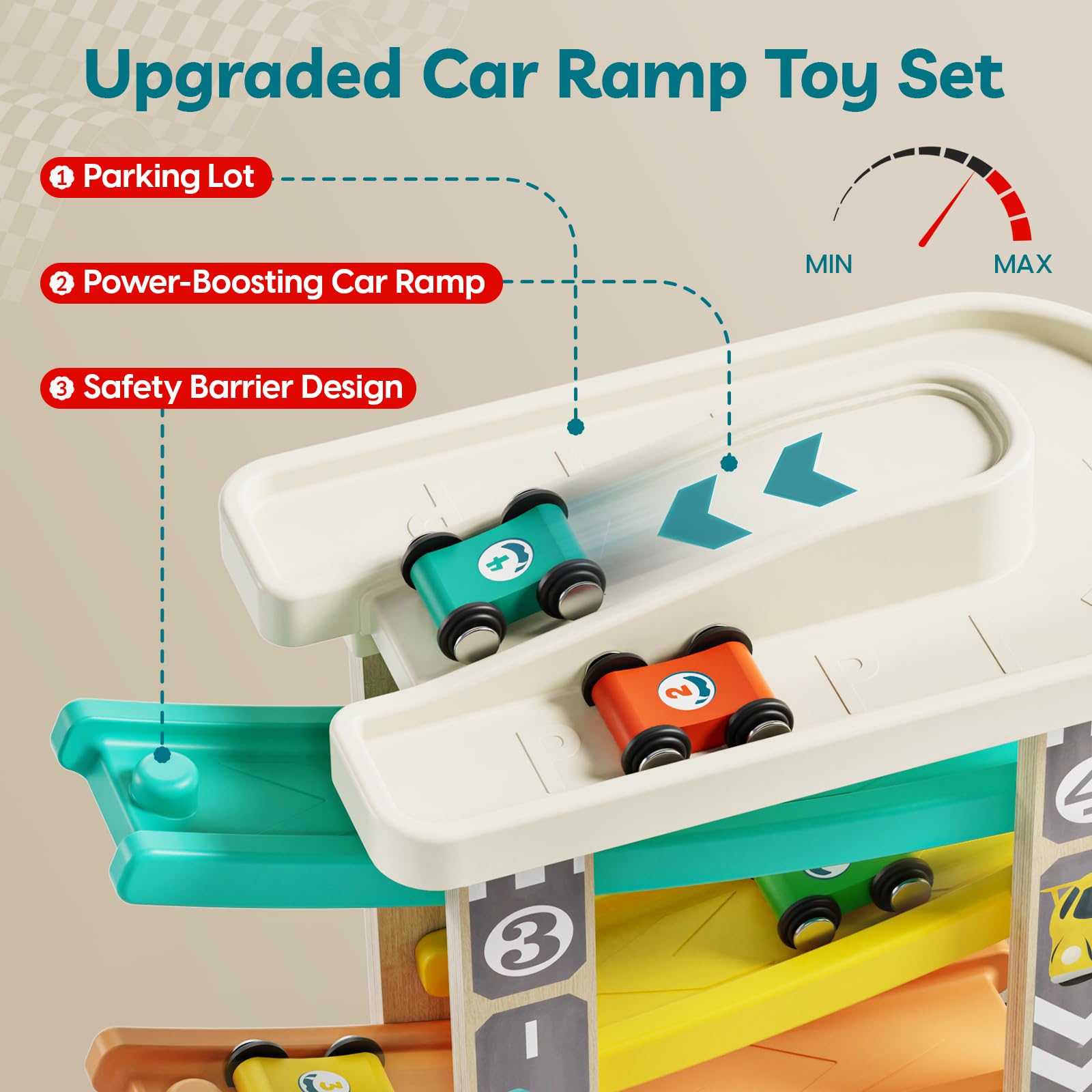 TOP BRIGHT four mini cars offer colorful learning on the race track