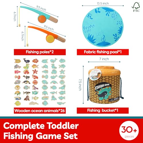 TOP BRIGHT magnets fishing poles encourage focus and fine motor practice.