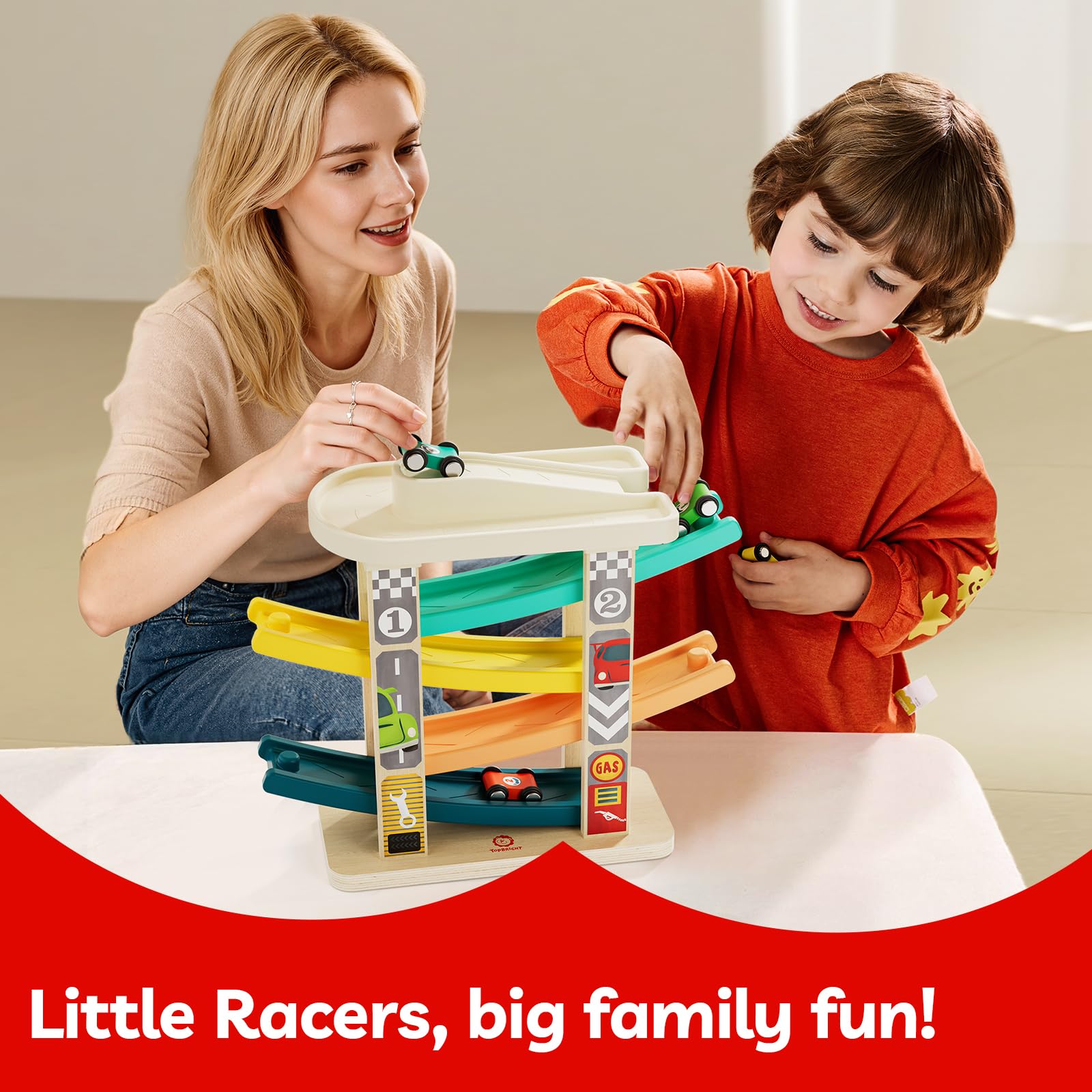 TOP BRIGHT numbered and colored cars support color and number recognition