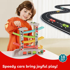 TOP BRIGHT race track cars four-pack in vibrant colors for imaginative racing fun