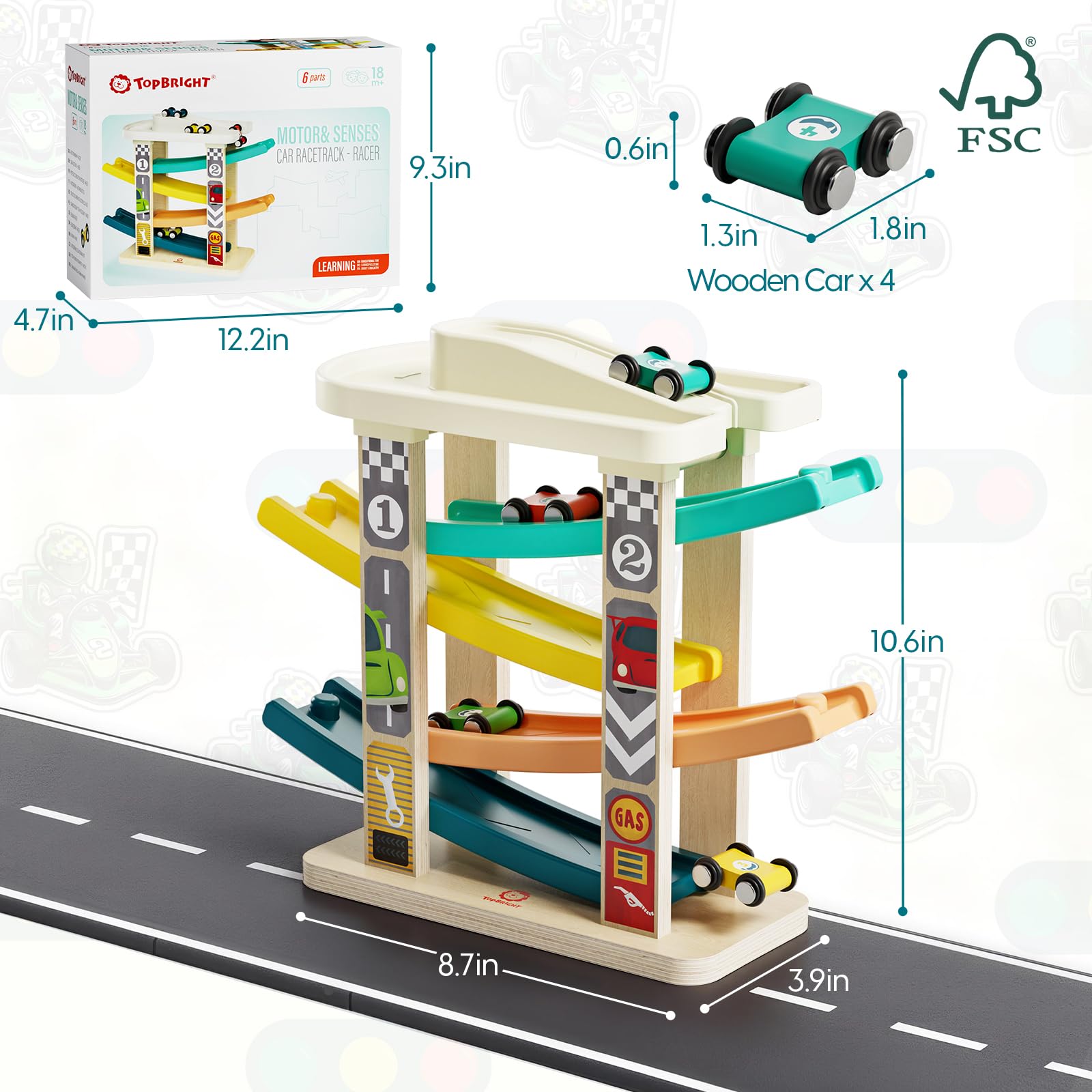 TOP BRIGHT wheels securely attached prevent parts from detaching