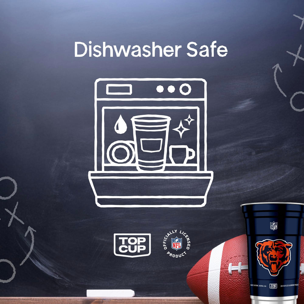 Top Cup Chicago Bears 20oz aluminum cup, American-made quality for fans.
