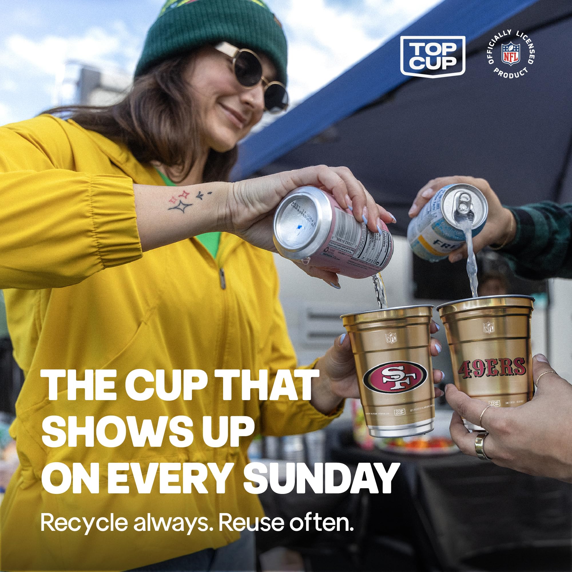 Top Cup NFL 49ers 20oz cup – American-made quality for lasting fandom.