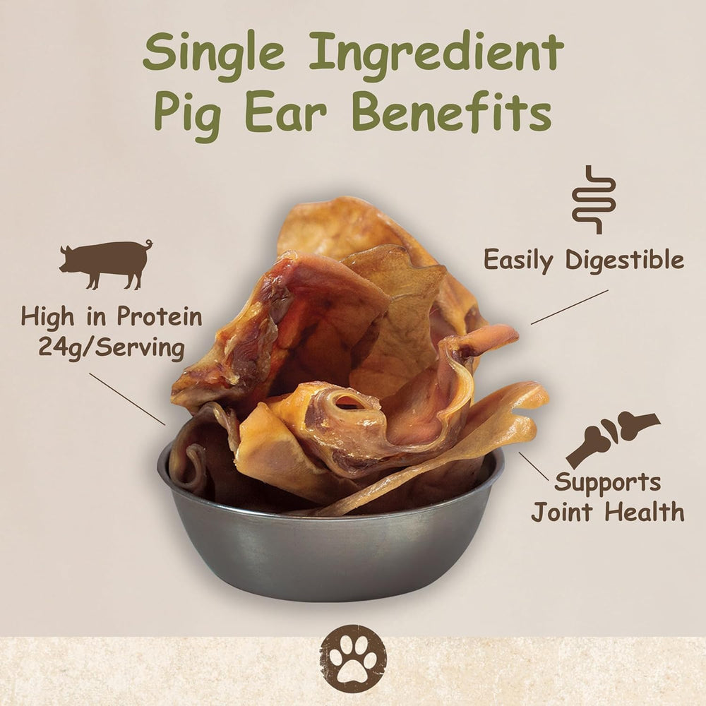 Top Dog Chews pig ears with Omega-3 and Omega-6 fatty acids for balanced nutrition.