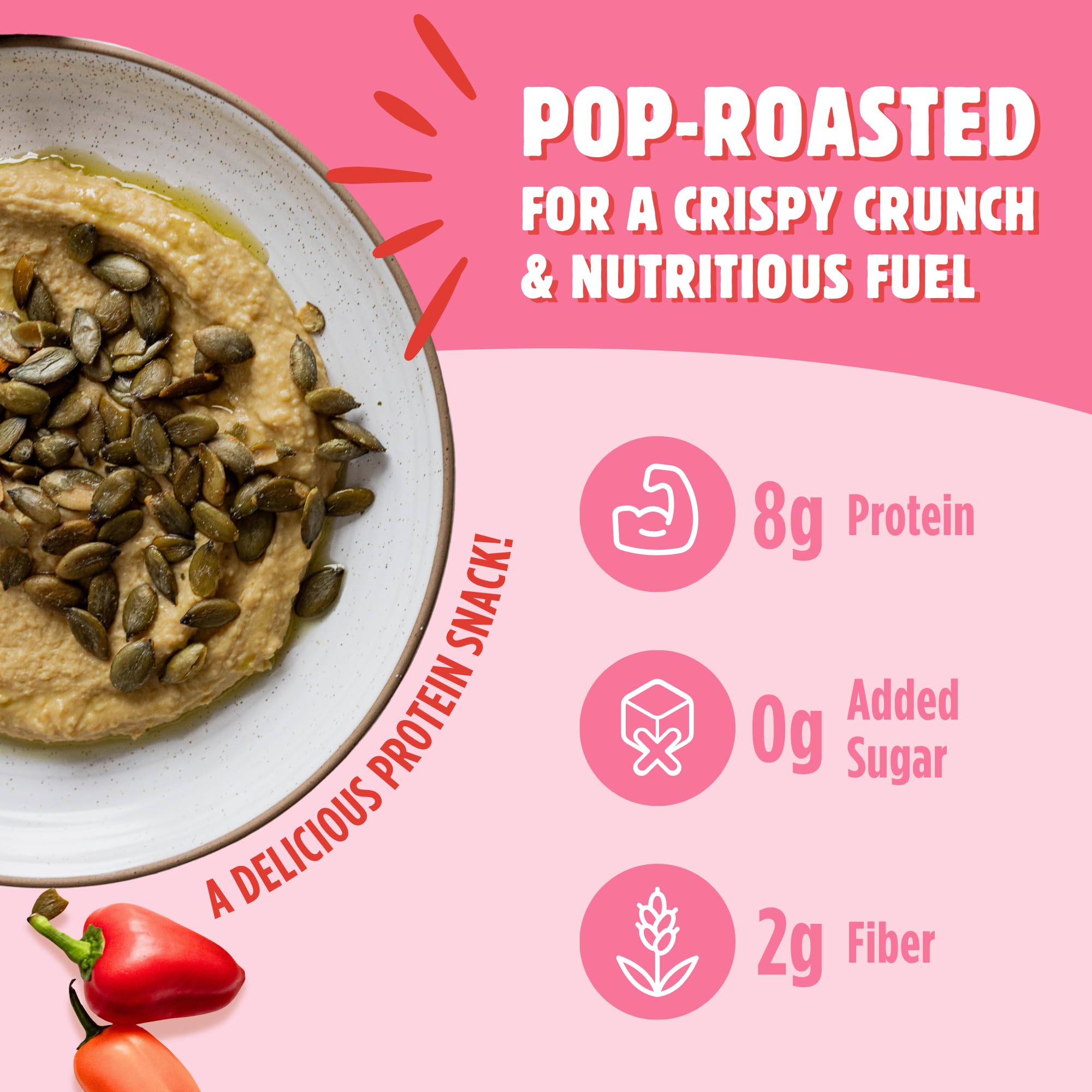 Top Fox organic pop-roasted pumpkin seeds offering clean crunch