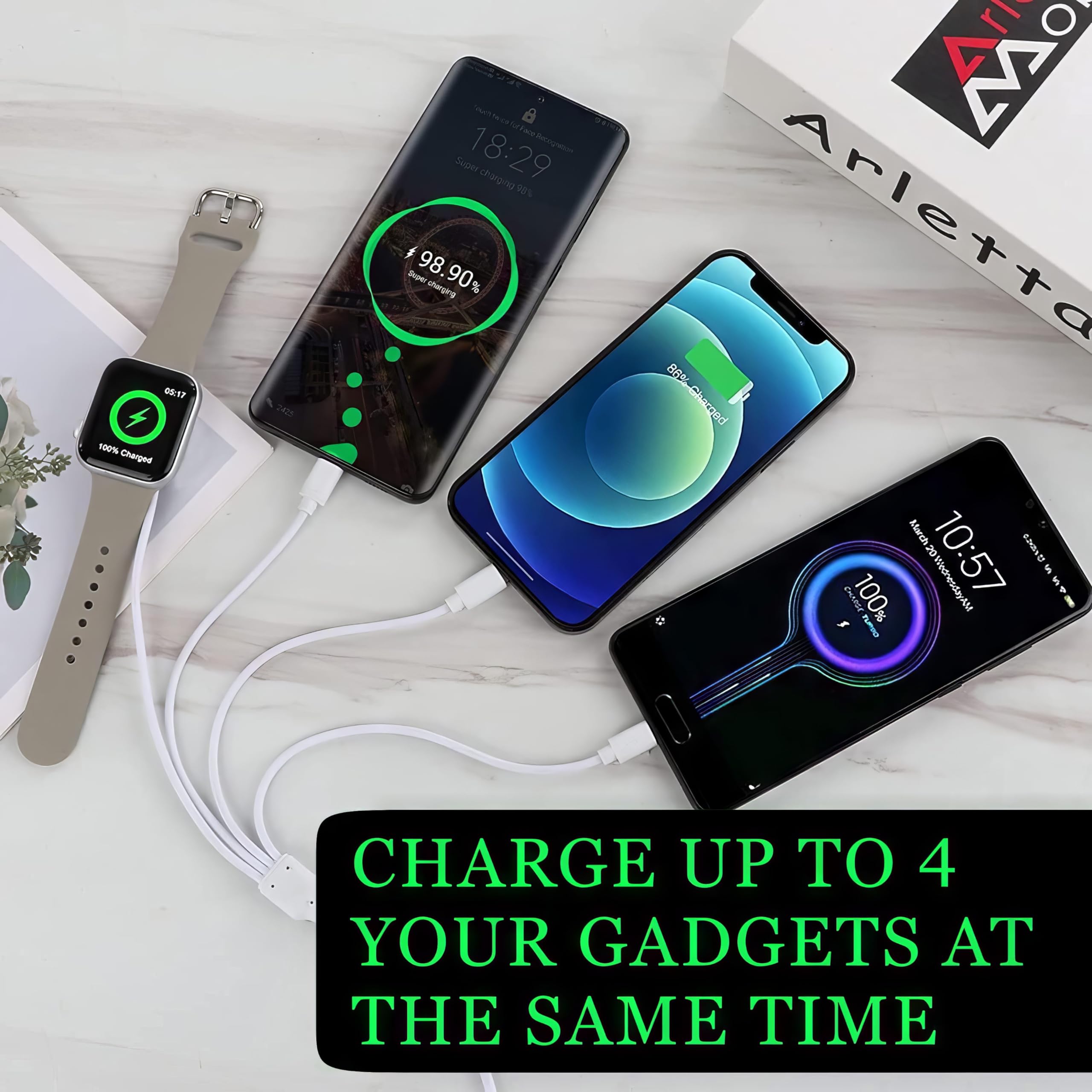 Top-Up Apple Watch connector end enables quick, stable charging on the go.