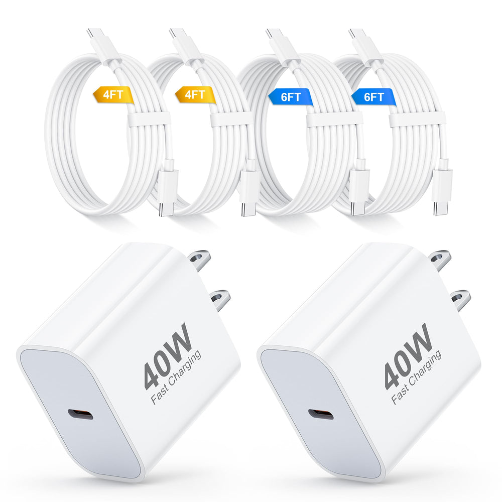Topabol 40W USB C charger block with 6ft cable powering iPhone quickly.