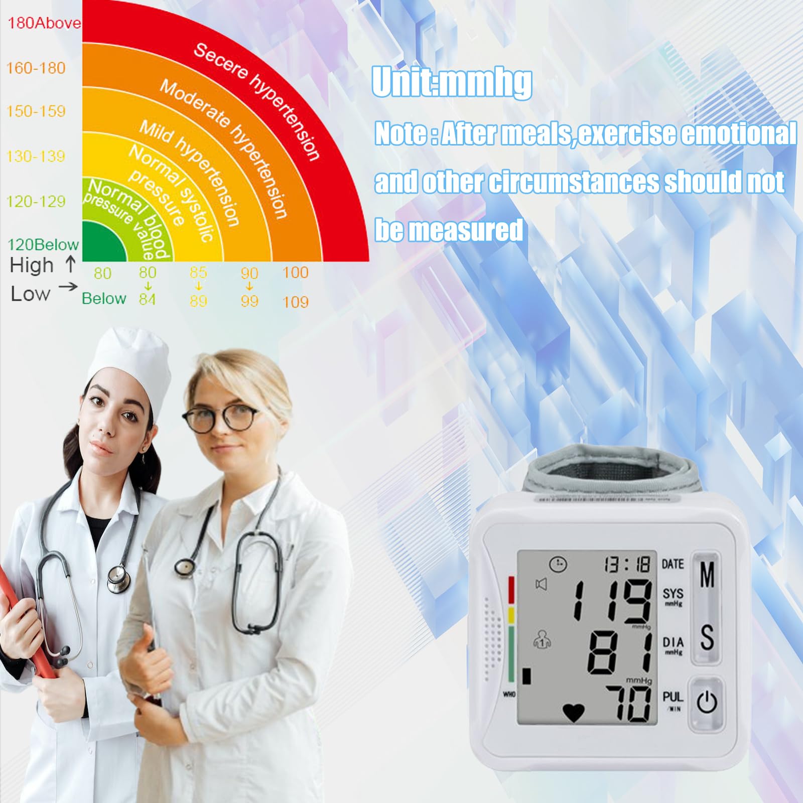 TopBOMED wrist BP monitor with two-user memory for family health tracking.