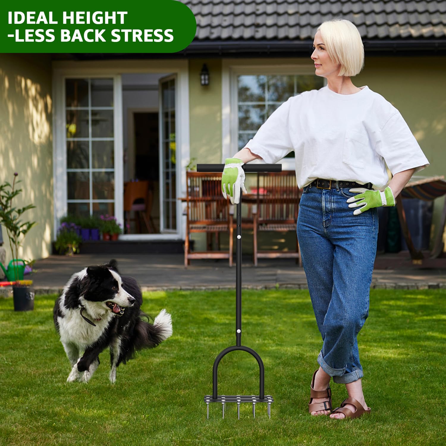 TOPHDY Aerator with durable spikes promoting better airflow and moisture flow.